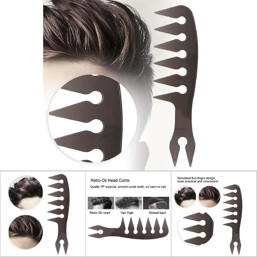 Portable Men Oil Hair Hairdressing Comb Wide Large Tooth Long Handle Hairstyle Comb 4#