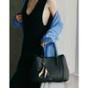 Dcba6e553bk [ria] Black Cowhide Flower CharM Tote Bag M