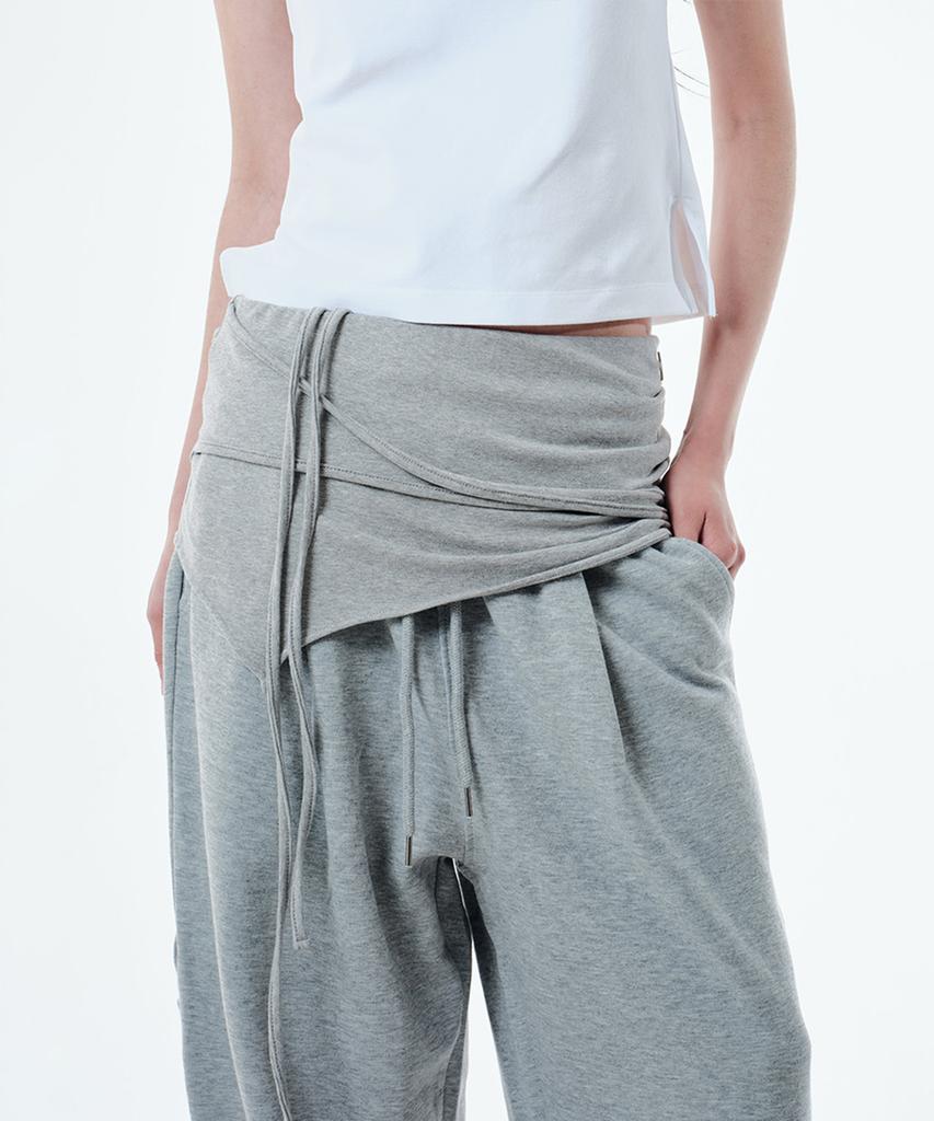 2000Akaibeuseu Noxy Layered Skirt (Melange Grey)