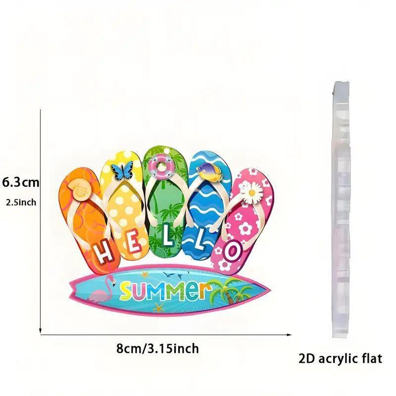 

Cartoon Themed Summer Acrylic Flip Flop Car Charm Decorative Accessory For Vehicles