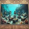 Retro Pirate Theme Treasure Room Gothic Skeleton Background Photography Backdrop Birthday Party Decorations Supplies3815