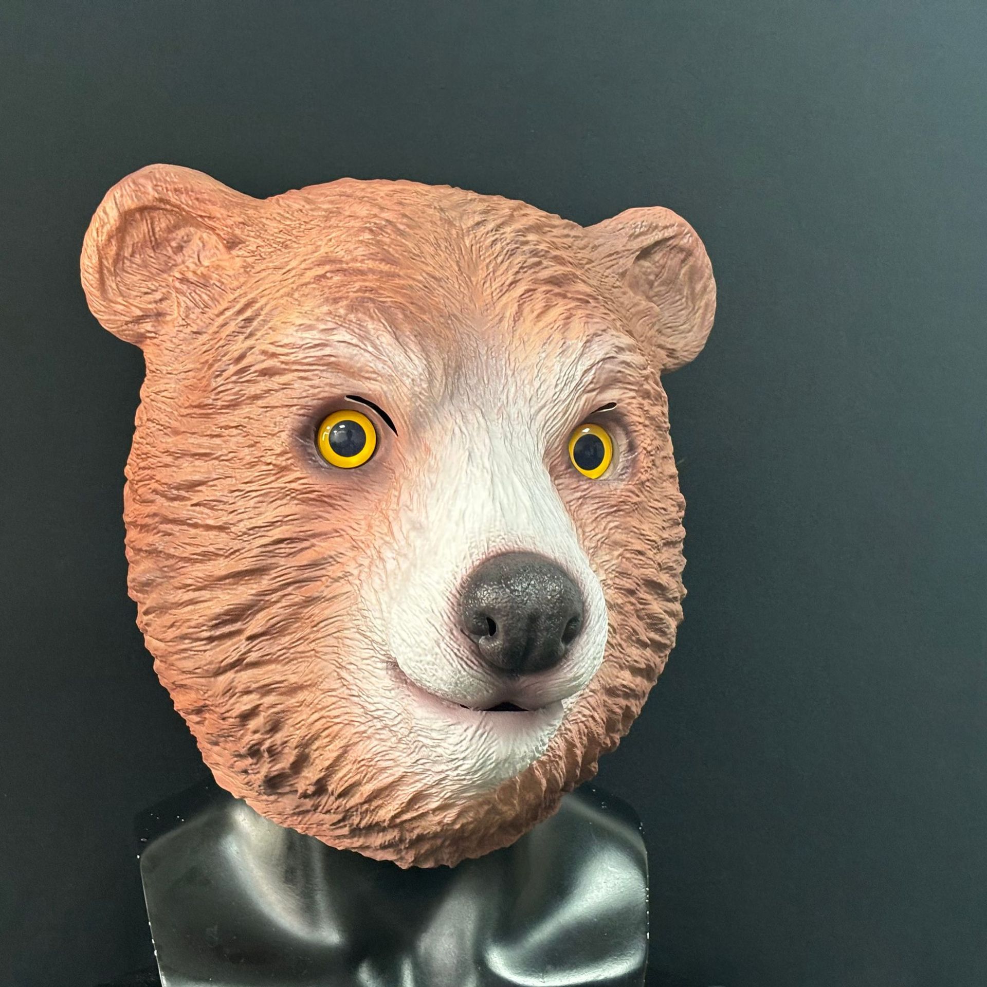 Brown bear latex animal headgear, party mask One size fits all adults коричневый