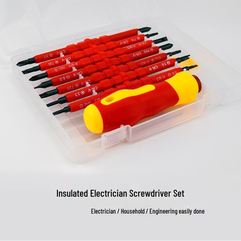 Insulated Magnetic Screwdriver Set: Flathead & Phillips Repair Tool Kit.