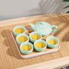 7pcs Kung Fu Tea Set Chinese Heat Resistant Porcelain Tea Cup High Grade Portable Puer Tea Kung Fu Tea Cups