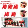 Wall Mount Power Tool Battery Holder ABS Tool Storage Rack Battery Mount Holder Tool Holder Mount for Milwaukee M12 12V