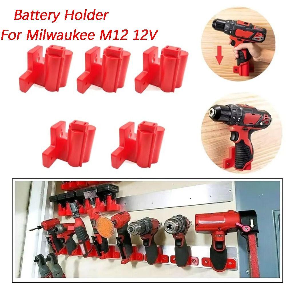 Wall Mount Power Tool Battery Holder ABS Tool Storage Rack Battery Mount Holder Tool Holder Mount for Milwaukee M12 12V