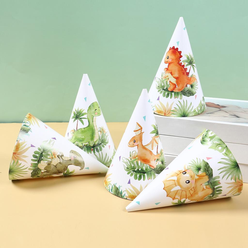 Dinosaur Party Paper Birthday Hats Happy Dinosaur Birthday Party Decoration Kids Jungle Safari Party Supplies Baby Shower Boy