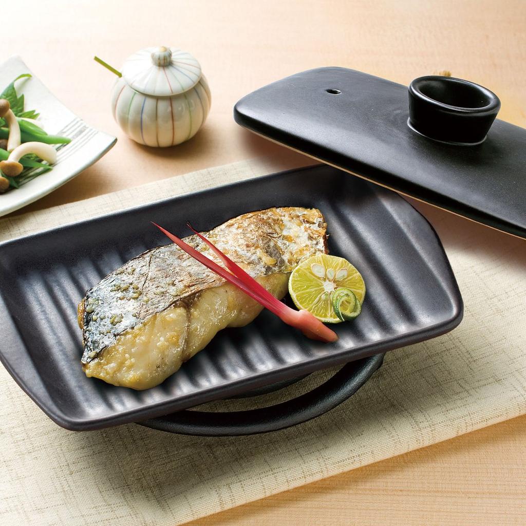Wahei freiz Yakirun Plate, Black, Double-Sided Square Grill Plate, YR-6018