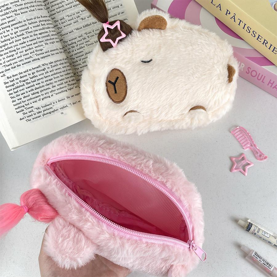 Plush Pen Capybara Pouch Student Cutes Cartoon Animal Storage Supplies Bags