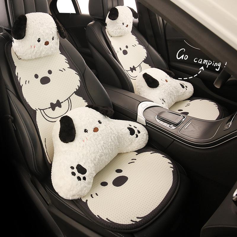 West Highland Cartoon Ladies Car Seat Cushion for Volkswagen Golf, Sagitar, Tayron, and T-Roc - All Seasons.