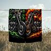 1PC Custom Name Skull Flames Motorcycle Art outdooor Flannel blankets Throw Blanket All-Season Throw Gift Bedspread for Couch, Bed, Camping Holiday Bi