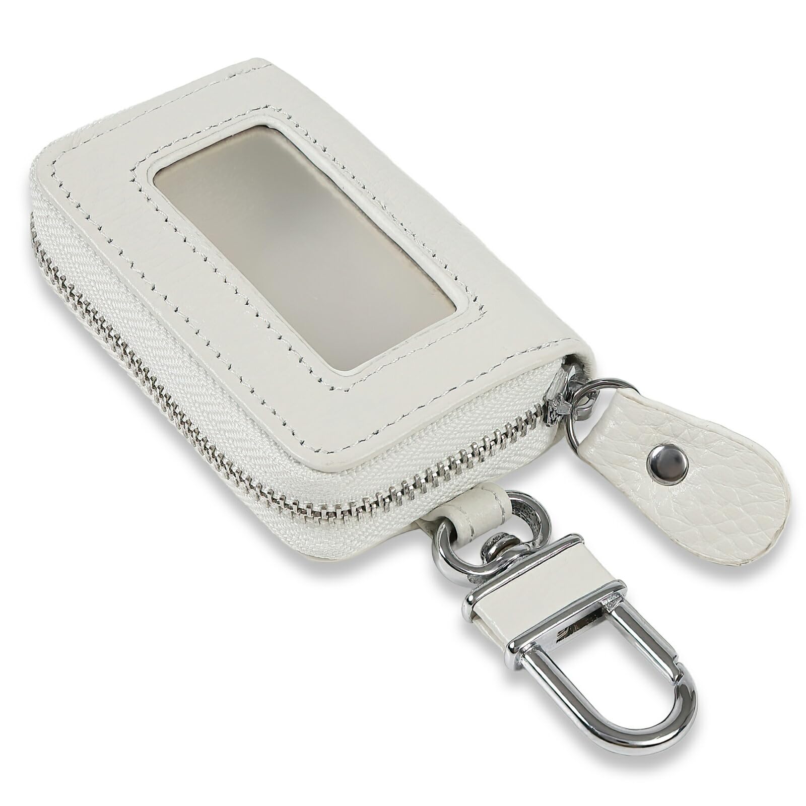 

Negs-S Smart Key Case with Window, Anti-Slip Cushion, Key Case, Smart Key Compatible, Car, Leather, white Length 8cm x width белый