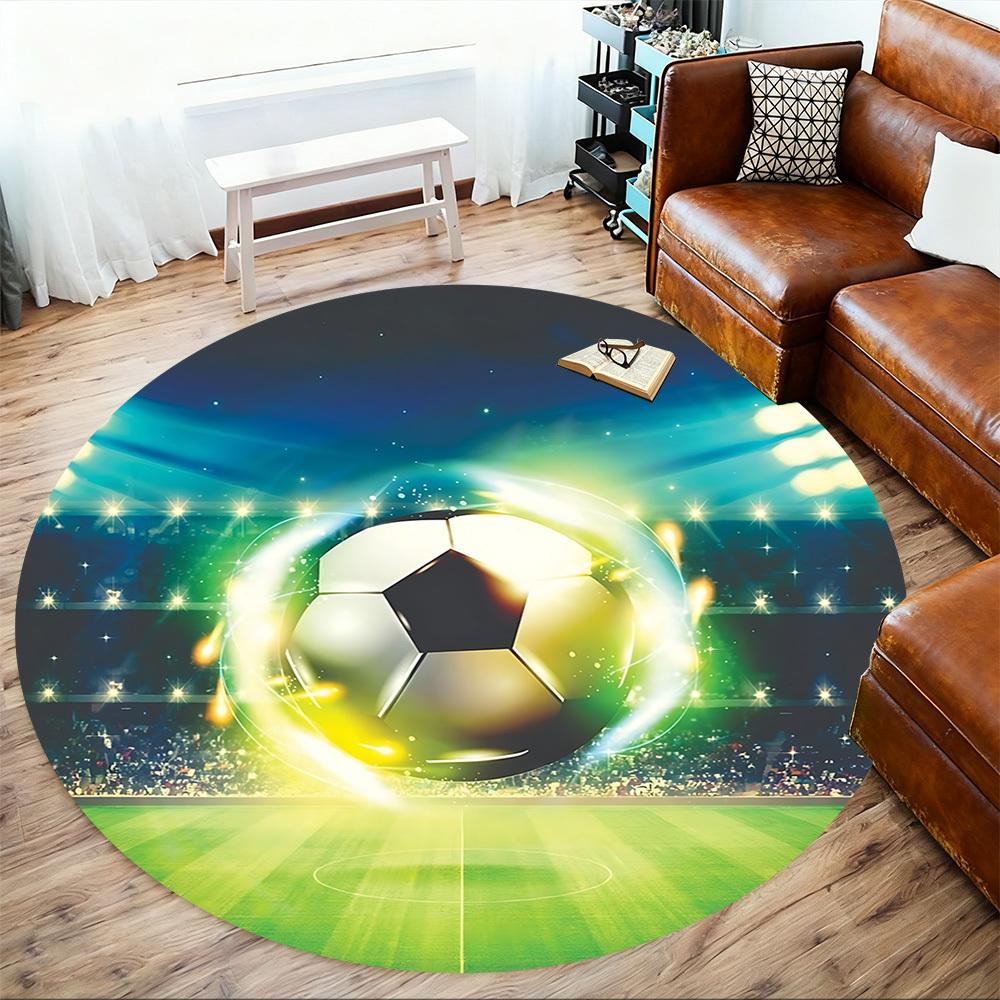1 Stück Fußball Runder Stuhlunterlage Teppich - Rutschfest, Fußmatte für Büro, Schlafzimmer und Innenbereich Dekoration c1125094