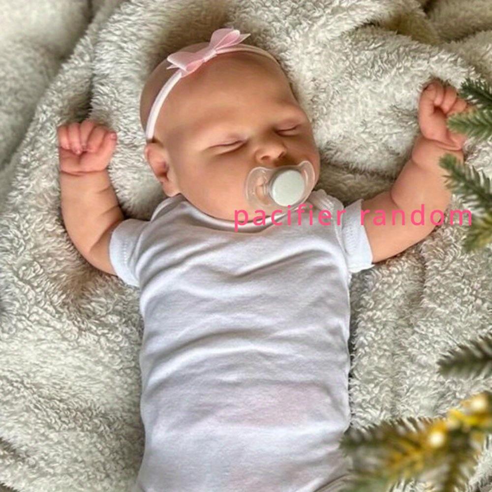 

BZDOLL 20inch 50cm Like Real Asleep Fat Soft Vinyl Reborn Baby Doll 3D-paint Skin with Visible Veins Bebe Newborn Toy for Girl Birthday Gift cloth body doll