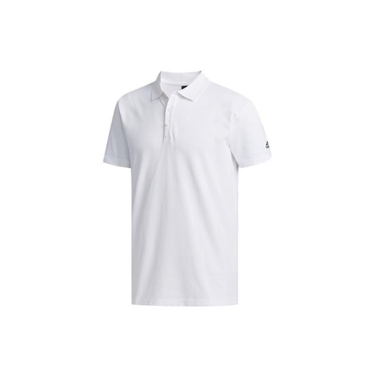 adidas M Mh Bsc Polo Solid Color Casual Sports Short Sleeve Polo Shirt Asia Edition White Men s FM5421 XXL