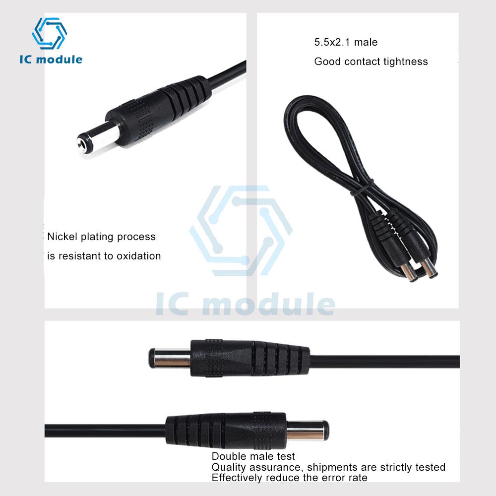 DC 5.5mm x 2.1mm Male to Male Power Cable 22AWG - for LED Strip, CCTV Camera, Surveillance System & Electronic Devices
