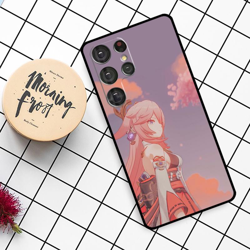 

Genshin Impact Yae MIko Case For Samsung Galaxy S21 S22 S23 S24 S25 Ultra S9 S10 S25 Plus S25 FE S20 FE Phone Cover For Galaxy S9