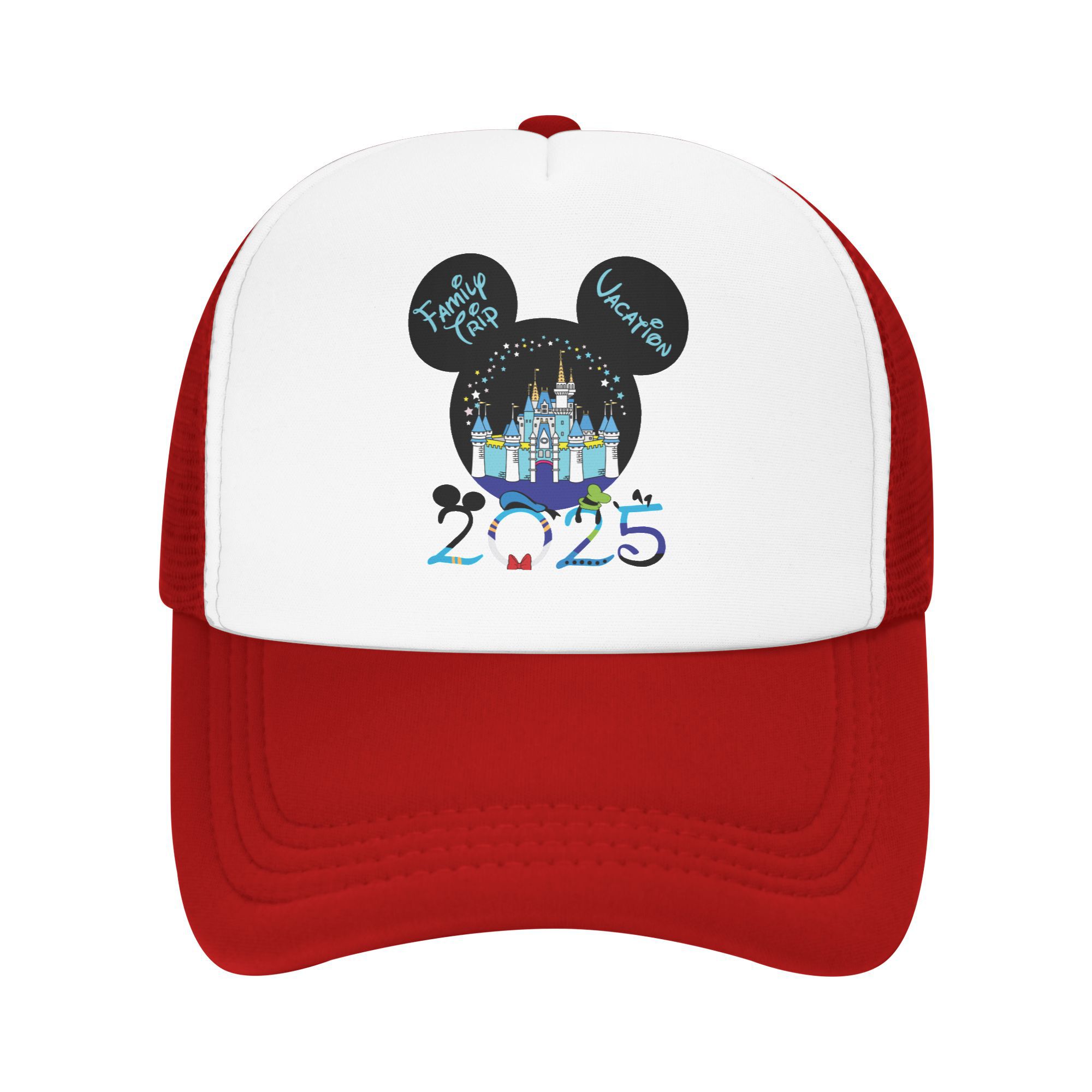 Disney Микки Семейный Отпуск 2025 Поездка в Диснейуорлд Пенопластовая Сетчатая Кепка Тракер Винтажная Летняя Кепка-бейсболка с Сеткой Регулируемая One Size