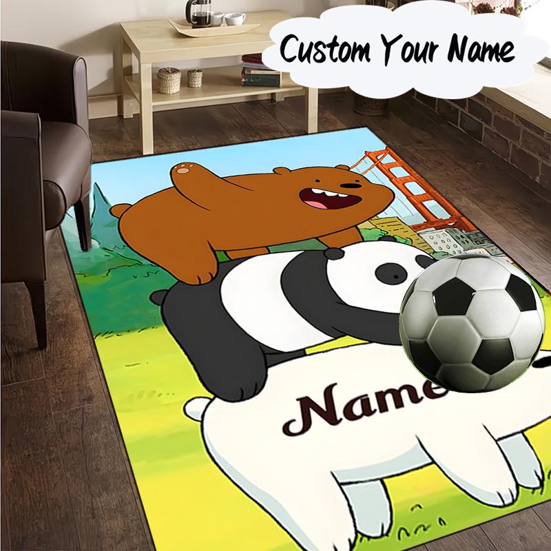 Custom Name Brown Bear Celebration Carpet, Chair Rug,Area Rug for Office Bedroom living rooms bedroom, Doormat decor Christmas fan gifts