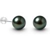 Genuine 10-11mm Tahitian Black Pearl Earrings for Women, AAAA Handpicked Natural Black Pearl Stud Earrings with 18K Gold Earring Posts, Luxury