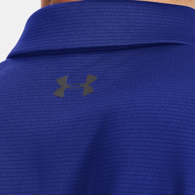 Under Armour Solid Fit Logo Print Short Sleeve Polo Shirt Men Tops Blue 1290140-400