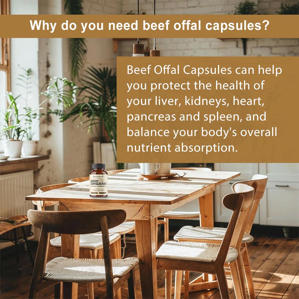 3000 Mg Grass-Fed Beef Offal Supplement, Suitable For Both Men And Women, 120 Capsules.