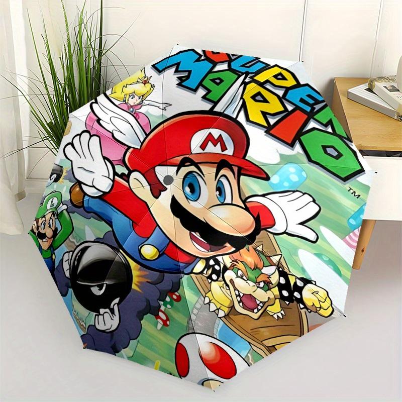 1PC Super Mario Bros. Automatic Open/Close Exquisite Umbrella - Compact Travel Umbrella, 8-Rib Heavy-Duty Construction, Ideal Gift A0828101