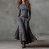 Abito elegante alla moda a maniche lunghe da donna