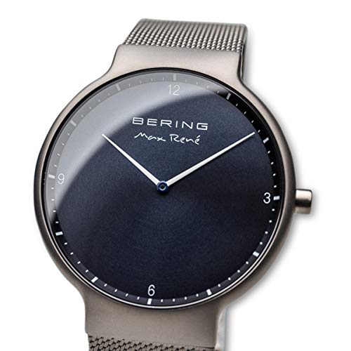 Bering 15540-077 Men's Analog Quartz Max Lune Collection Watch with Stainless Steel Strap and Sapphire Crystal, Gray, Max Lune