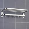 Towel Rack Foldable Towel Shelf with Movable Hooks Rustproof Wall