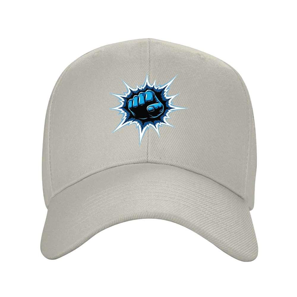 Exploding Blue Fist Graphic Baseball Cap Unisex Adjustable Polyester Outdoor Sports Hat