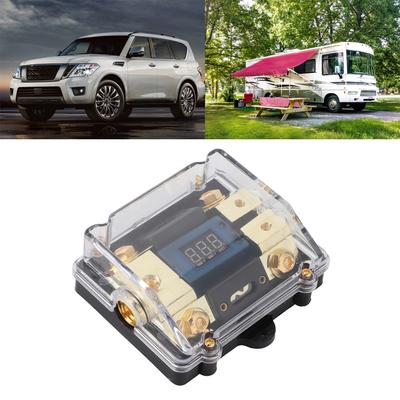 100A Block 1 In 2 Out Holder Holder Block 100A 1 In 2 Out W/LED Digital Voltage Display for Car Yacht Audio