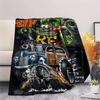 1Pc Rat Fink Print Flannel Blanket, High Quality Comfortable for All Seasons, Home Decor, Warmth and Comfort, Perfect for Christmas Gifts