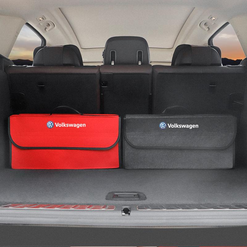 2026 Hot For Volkswagen VW Car Trunk Storage Bag Large Capacity Foldable Organizer Box For VW GTI Rline Polo Golf Passat Tiguan