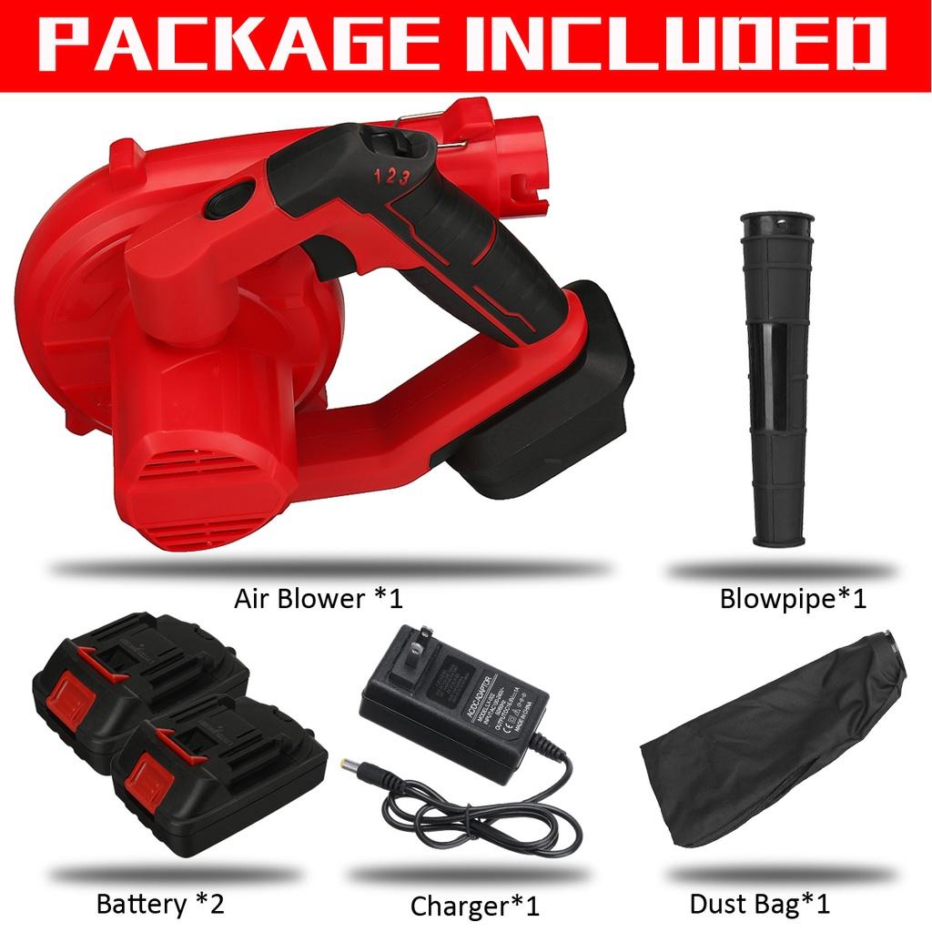 Cordless Electric Air Blower Suction Portable 180°Rotation Air Blower Handheld Leaf Dust Cleaner For 18V Battery 2 IN 1 98VF 2200W