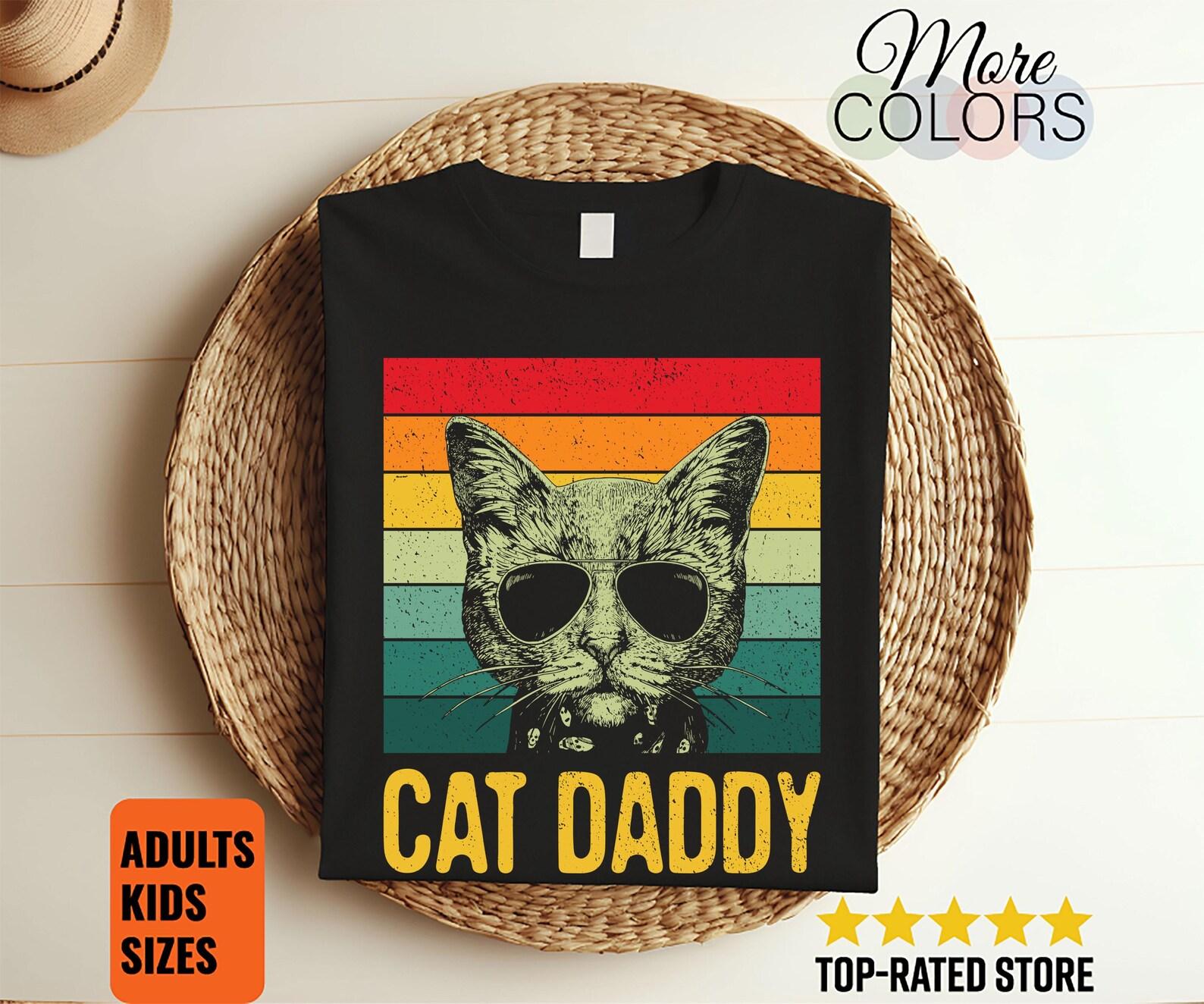 Cat Dad Vintage Funny T-Shirt, Cats Lover Gift, Kitten Owner Birthday Present, Kitty Husband Grandpa, Daddy Father Papa Husband Father s Day 100