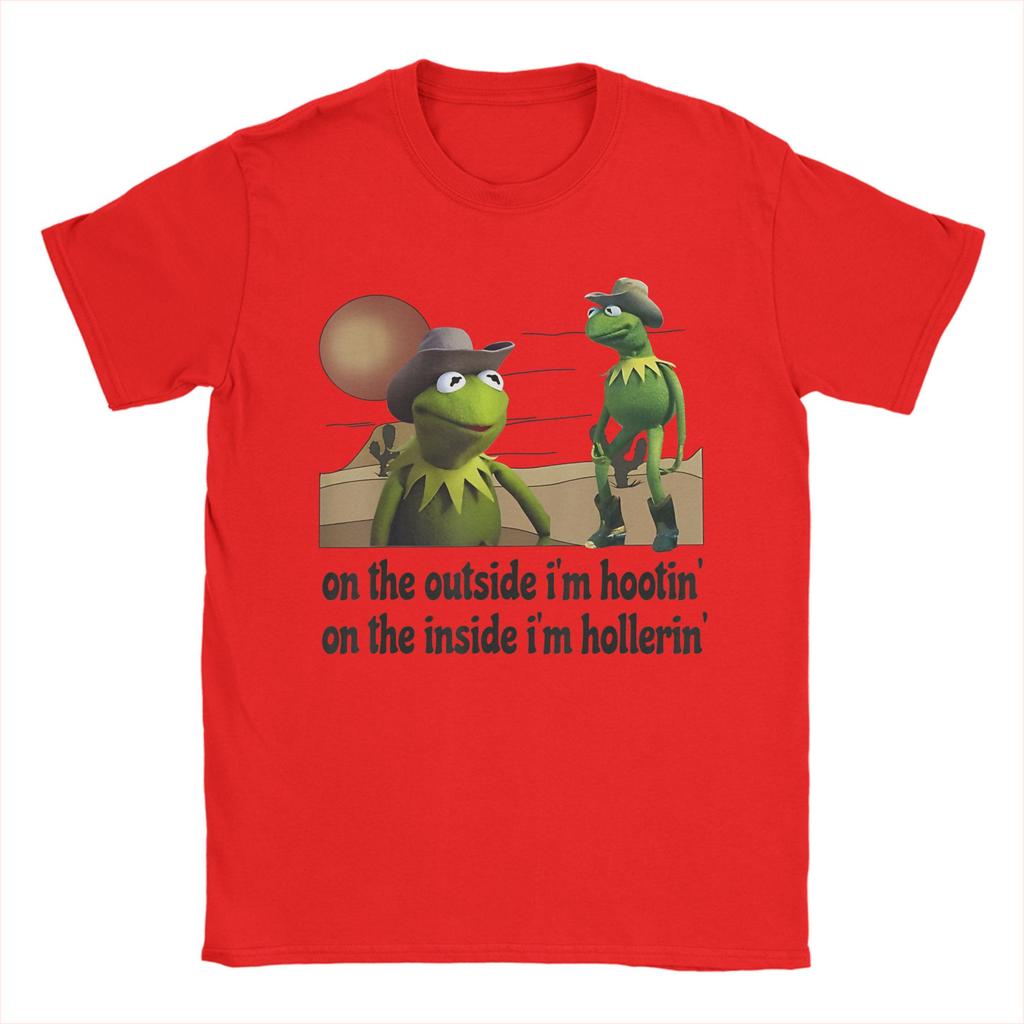 Fun On the Outside I Am Hootin On the Inside TShirt for Unisex Round Collar Cotton T Shirts  Short Sleeve Tees Summer Clothes