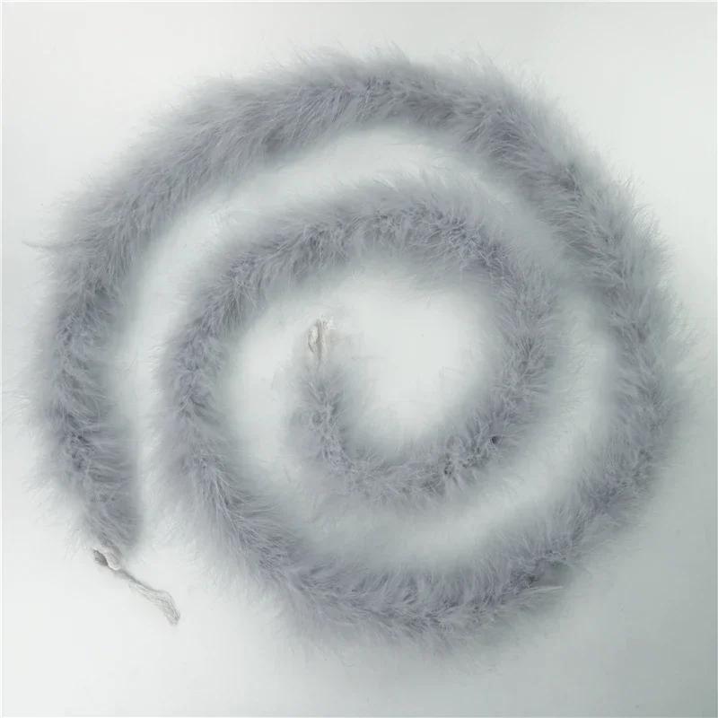 2Meters Black Fluffy Turkey Marabou Feather Boa 18-20g Shawl Wedding Skirt Fringe Trim Feathers On Tape for Clothes Decoration
