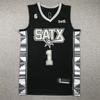 Camiseta de Baloncesto Bordada Spurs Wembanyama No.1 Uniforme de Entrenamiento