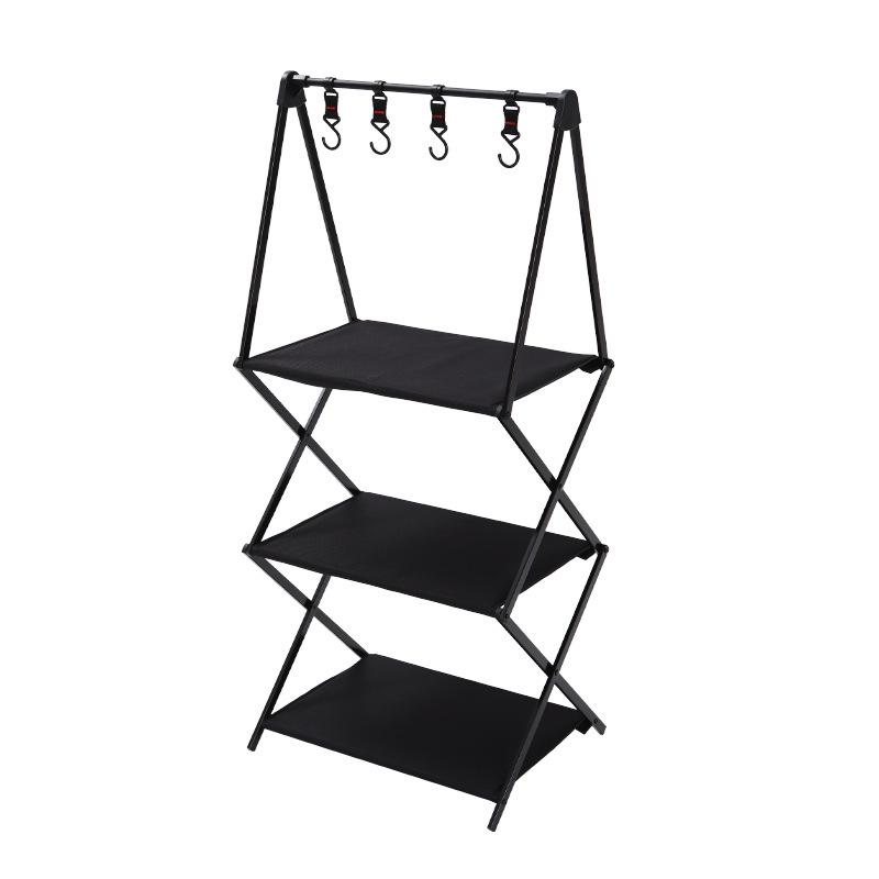 Portable Aluminum Multi-Layer Folding Storage and Drying Rack for Camping