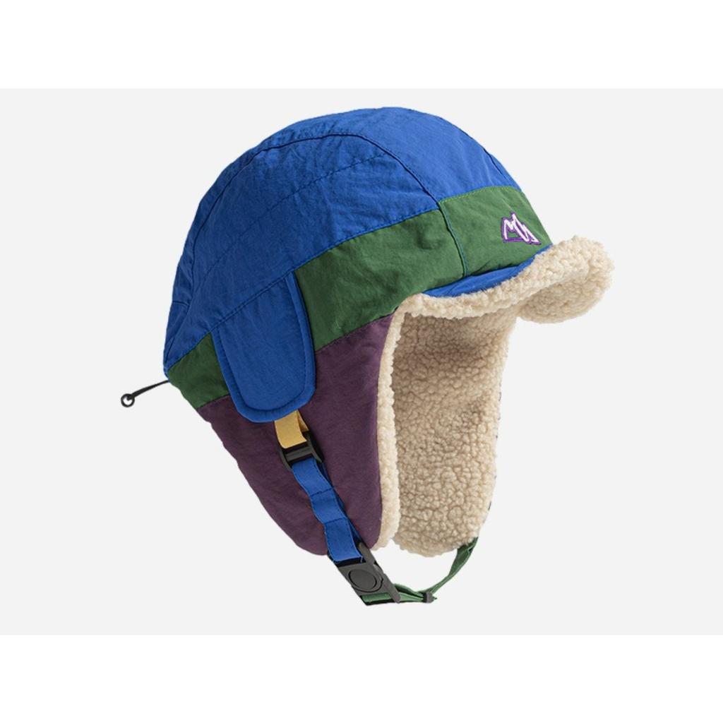 Quick Dry Color Block Ski Hat Winter Warm Ear Protection Thickened Lamb Wool Pilot Cap