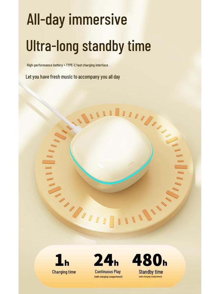 Wireless Mini In-Ear Headphones with Deep Bass and Extended Battery Life for Comfortable Sports Use