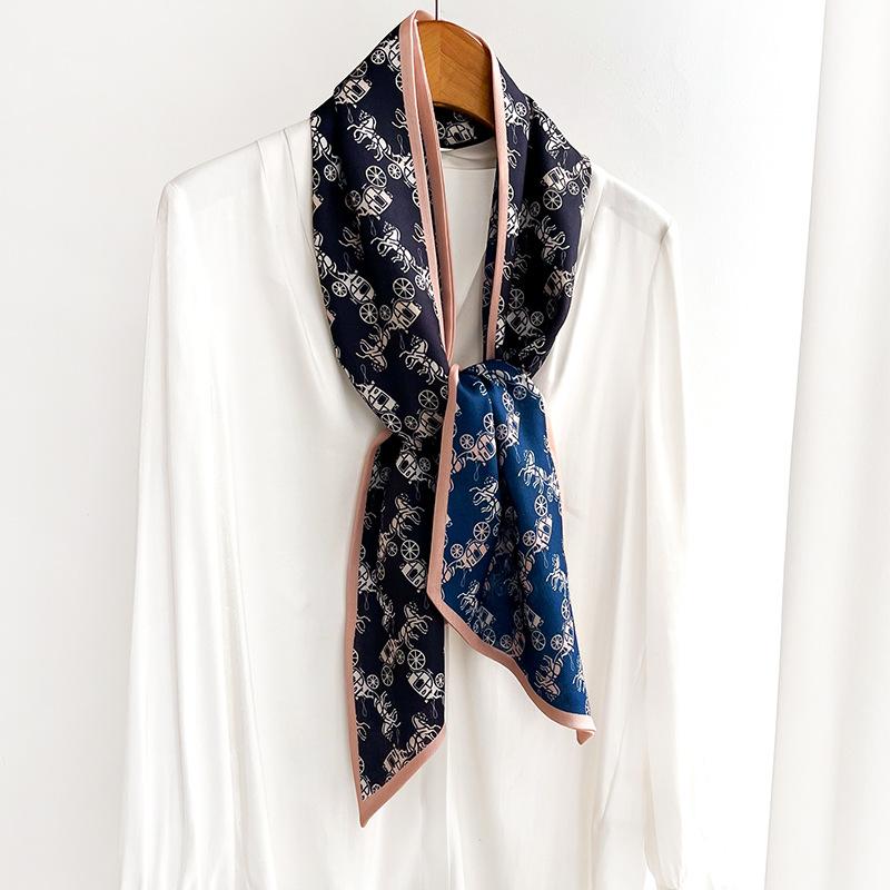 Spring and Autumn New Versatile Thin Narrow Strip Scarf Korean Style Thin Fashionable Decorative Streamer Scarf Scarf for Women