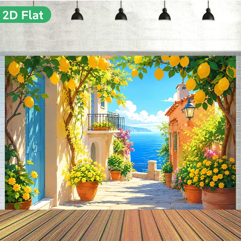 1Pcs Lemon Sunshine Alley Decoration Background Winter Backdrop Decorations For Photo Studio Photo Booth Christmas Party