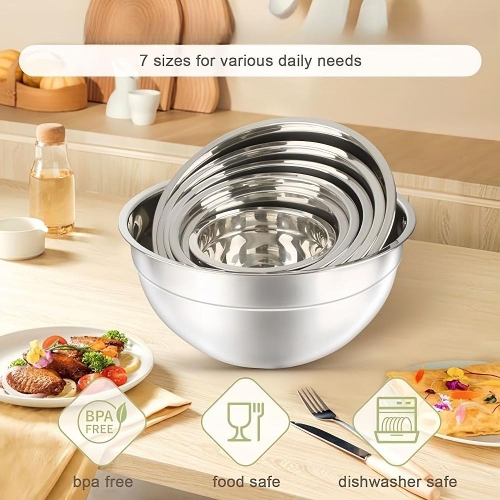 Thickened Egg Mixing Basin Stainless Steel Baking Fruit Salad Bowls Gifts Mixing Bowl