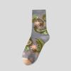 Flower Girls Mid-calf Socks Thin Retro Style Sock Women Fashion Floral Tube Socks  Female