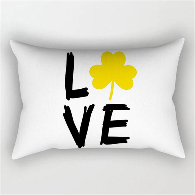 XUNYU Rectangular Polyester Print Pillowcase Yellow Geometry Home Cushion Cover Waist Pillowcase Car Chair Pillow Cover CE02