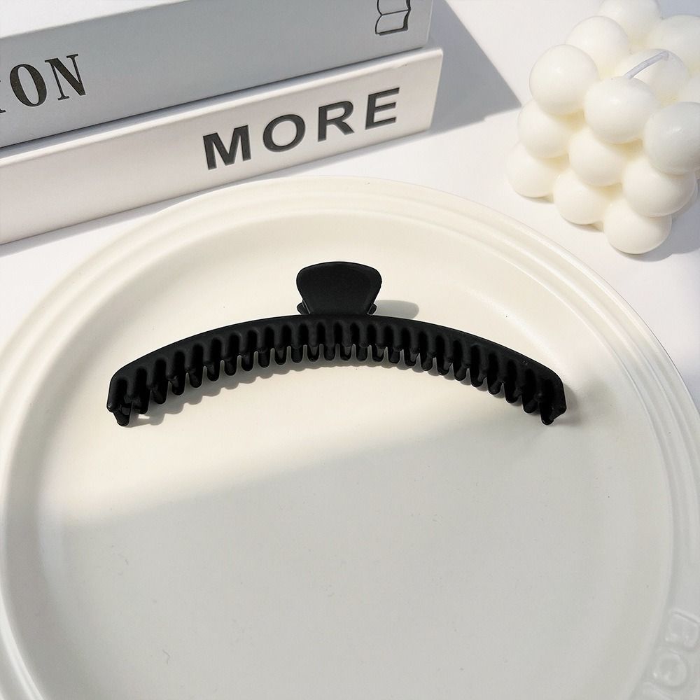 Fashion Large Matte Claw Clip Acrylic Korean Style Thin Shark Clip Ponytail Clip Solid Color Geometric Hair Claw Face Washing
