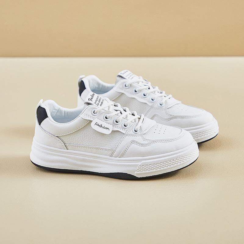 Spring White Shoes New Style of Female Students' Thick-soled High-rise Sports Shoes Casual Street Shot