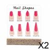 6xNail Shape Chart Rhinestone Acrylic Nail Display Stand Printed Clear for